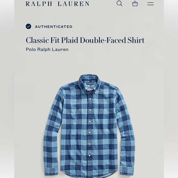 Polo Ralph Lauren Classic Fit Plaid Double-Faced Shirt Size Large - Picture 2 of 6